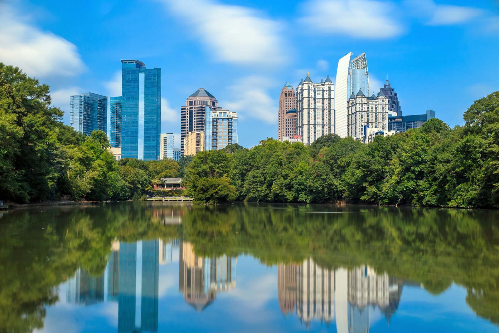 Atlanta skyline at Piedmont Park